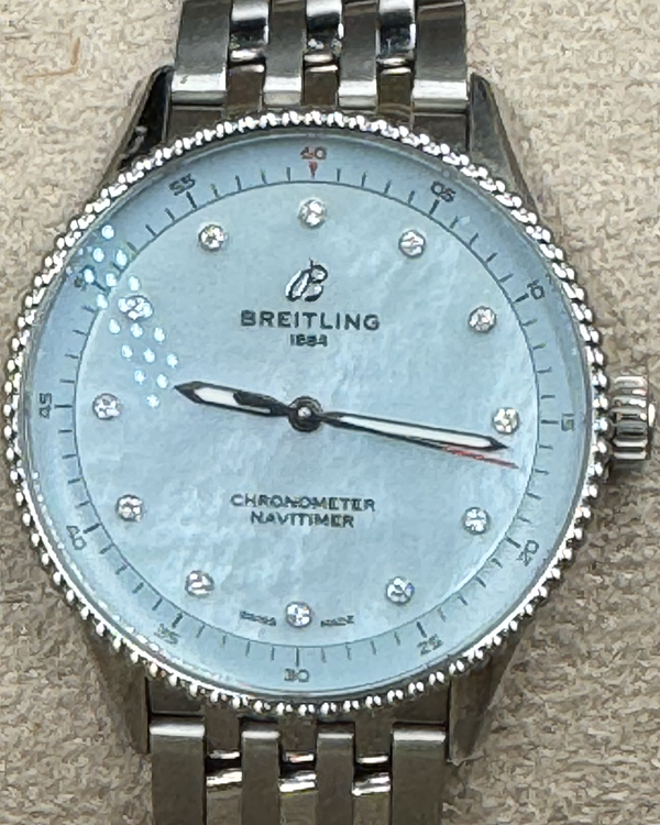 Breitling Navitimer 32MM Quartz Mother of Pearl Dial Steel Bracelet (A77320)