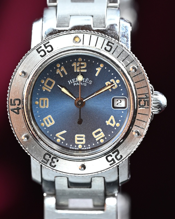 Hermès Clipper 28MM Quartz Blue Dial Steel Bracelet (CL5.210)