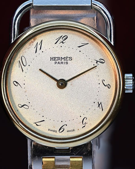 No Reserve - Hermès Arceau 25MM Quartz Champagne Dial Two-Tone Bracelet (AR3.220)