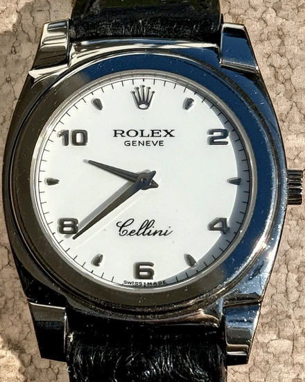 1999 Rolex Cellini Cestello 32MM White Dial Aftermarket Leather Strap (5320)