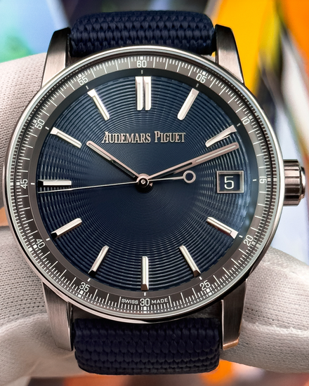 2025 Audemars Piguet Code 11.59 41MM Blue Dial Textile Strap (15210ST.OO.A348KB.01)
