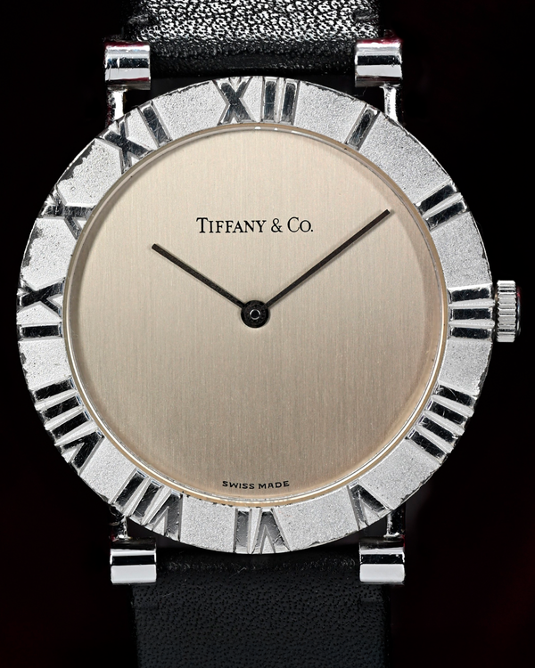 No Reserve - Tiffany & Co. Atlas 31.1MM Quartz Silver Dial Leather Strap (D286753)