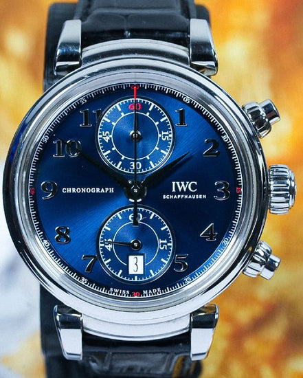 No Reserve - 2017 IWC Schaffhausen Da Vinci Edition "Laureus Sport for Good" L. E. 42MM Blue Dial Leather Strap (IW393402)