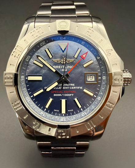 2021 Breitling Avenger GMT II "Japan" S.E. 43MM Mother of Pearl Dial Steel Bracelet (A3239011/C930)