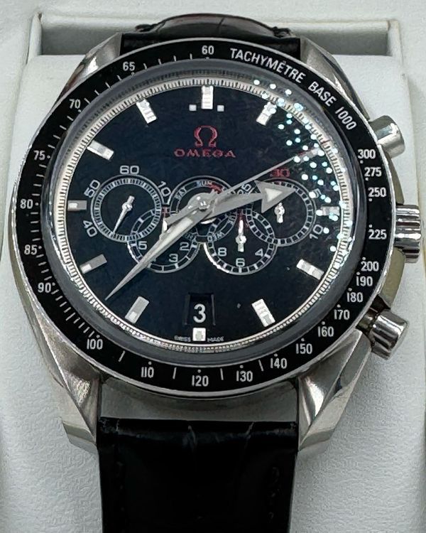2014 Omega Speedmaster Specialties "London 2012 Olympic Games" S.E. 44.2MM Black Dial Aftermarket Rubber Strap (321.33.44.52.01.001)