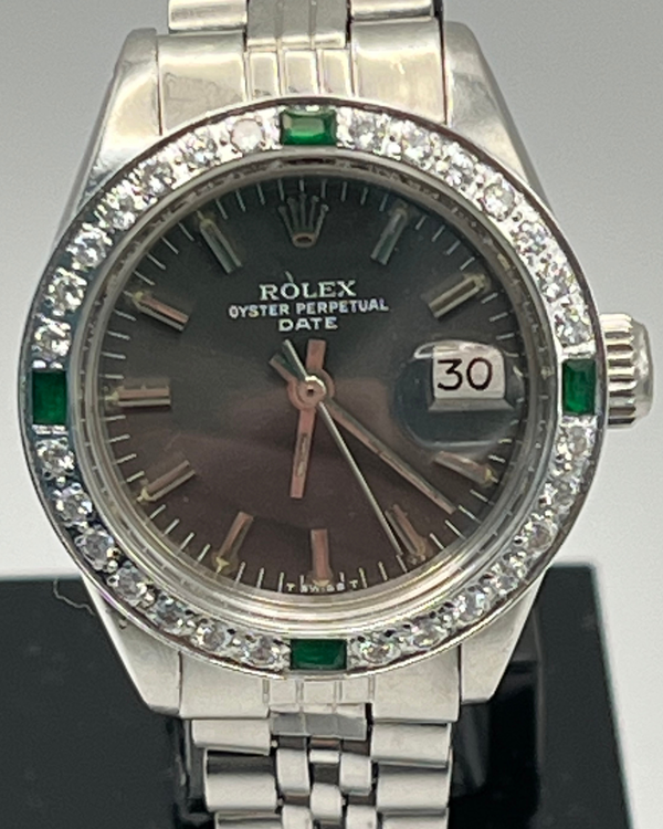 1975 Rolex Lady-Datejust 26MM Aftermarket Black Dial Jubilee Bracelet (6917)