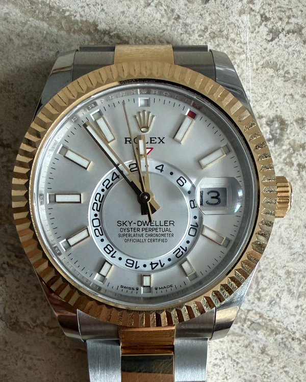 2025 Rolex Sky-Dweller 42MM White Dial Two-Tone Oyster Bracelet (336933)
