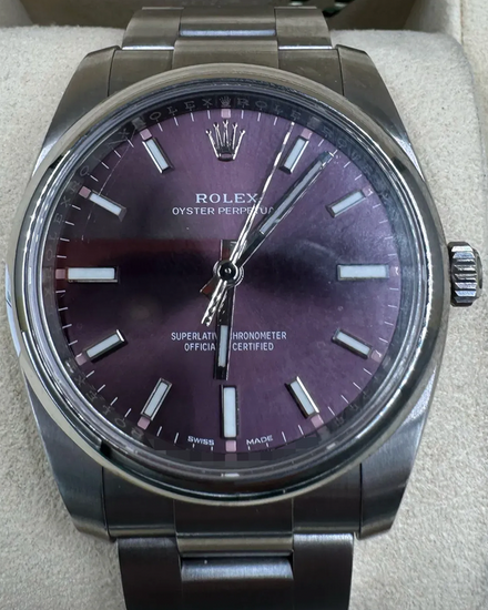 2020 Rolex Oyster Perpetual 34MM Purple Dial Oyster Bracelet (114200)
