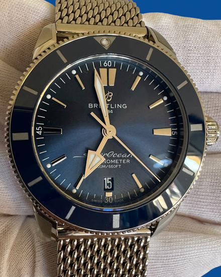Breitling Superocean Heritage II 44MM Black Dial Steel Bracelet (AB2030)