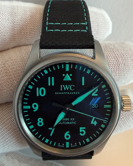 2025 IWC Schaffhausen Pilot Mark XX "Mercedes-AMG Petronas F1" 40MM Black Dial Leather Strap (IW328210)