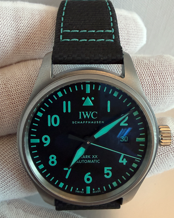 2025 IWC Schaffhausen Pilot Mark XX "Mercedes-AMG Petronas F1" 40MM Black Dial Leather Strap (IW328210)