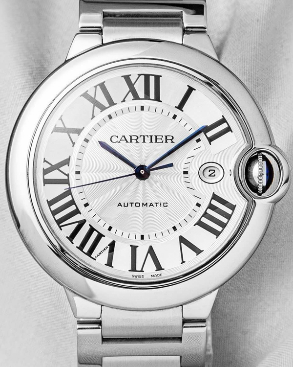 Cartier Ballon Bleu 42MM Silver Dial Steel Bracelet (3765)