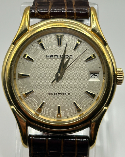 2002 Hamilton Jazzmaster 34MM Silver Dial Leather Strap (H324150)