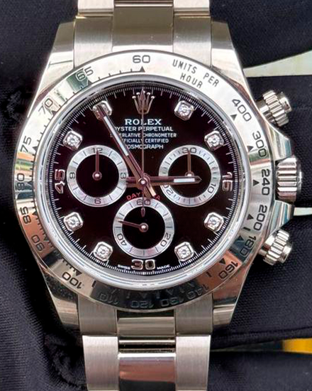 2023 Rolex Cosmograph Daytona 40MM Black Dial White Gold Oyster Bracelet (116509)