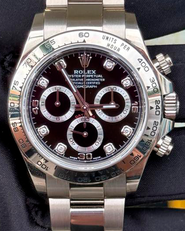 2023 Rolex Cosmograph Daytona 40MM Black Dial White Gold Oyster Bracelet (116509)