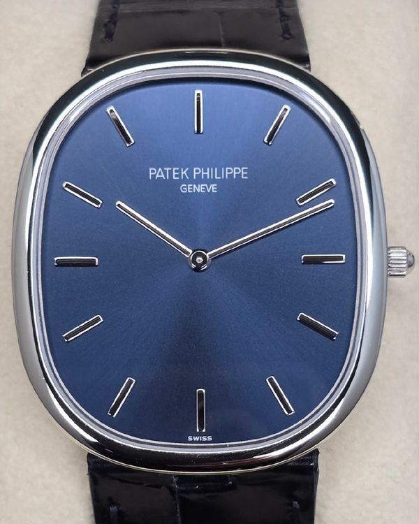 2025 Patek Philippe Golden Ellipse 39.5MM Blue Dial Leather Strap (5738P-001)
