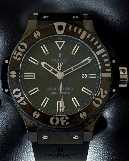 No Reserve - Hublot Big Bang Black Magic 48MM Black Dial Rubber Bracelet (322.CK.1140.RX)