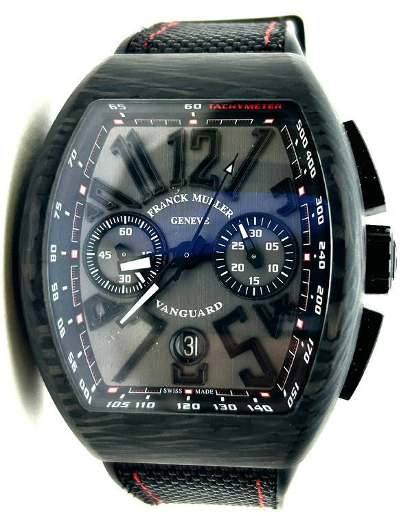 No Reserve - 2020 Franck Muller Vanguard 44MM Black Dial Rubber Strap (V45 CC DT CARBON NR)