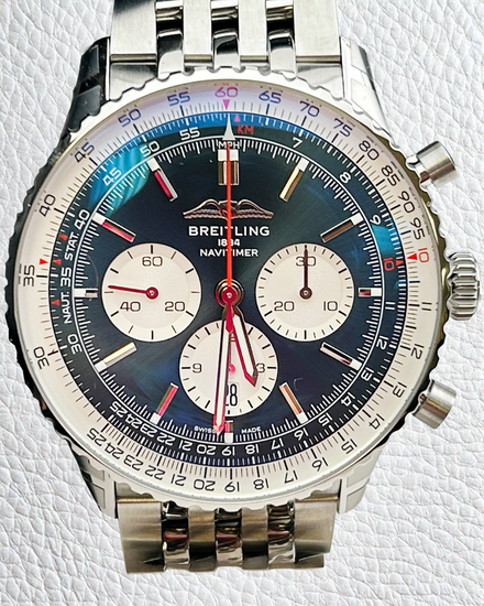 No Reserve - 2025 Breitling Navitimer 1 B01 Chronograph 46MM Blue Dial Steel Bracelet (AB0137211C1A1)