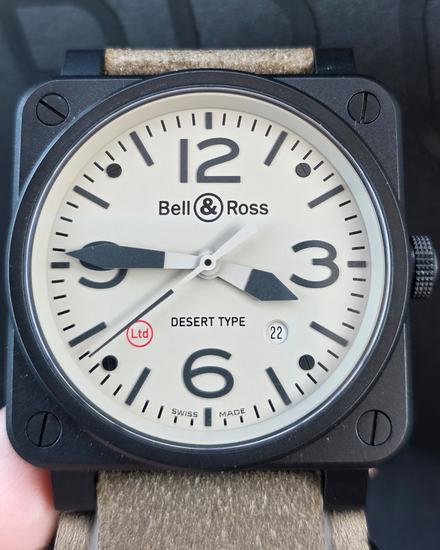 Bell & Ross BR 03-92 Desert Type L.E. 42MM Beige Dial Leather Strap (BR03-92-DESERT)