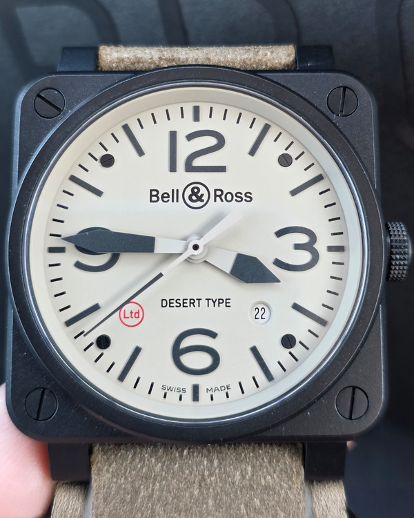 Bell & Ross BR 03-92 Desert Type L.E. 42MM Beige Dial Leather Strap (BR03-92-DESERT)