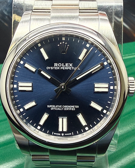 2023 Rolex Oyster Perpetual 41MM Blue Dial Oyster Bracelet (124300)