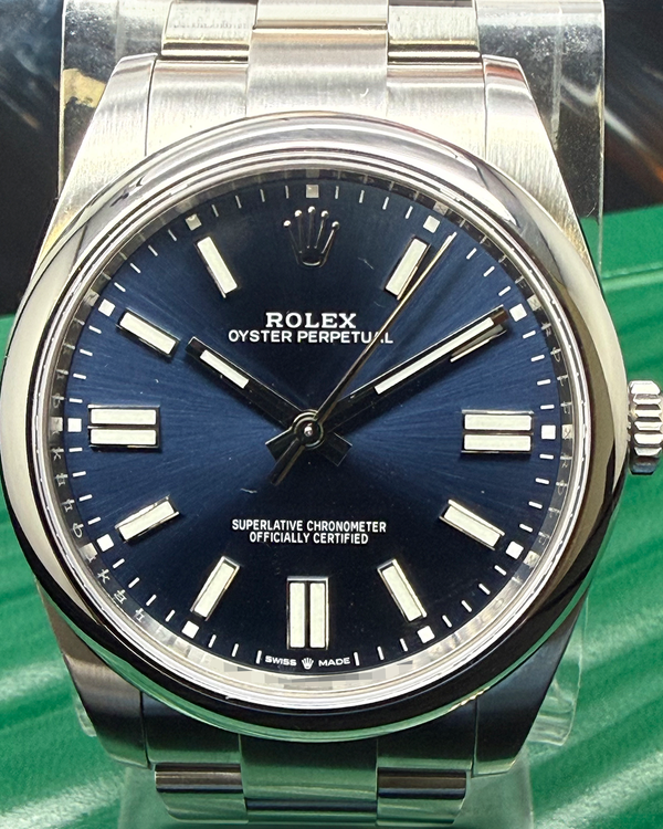 2023 Rolex Oyster Perpetual 41MM Blue Dial Oyster Bracelet (124300)