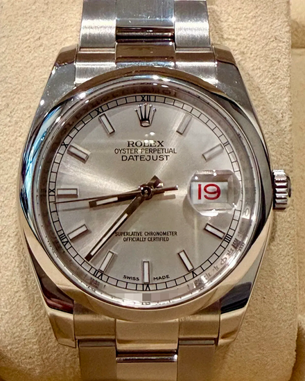 2007 Rolex Datejust 36MM Silver Dial Oyster Bracelet (116200)