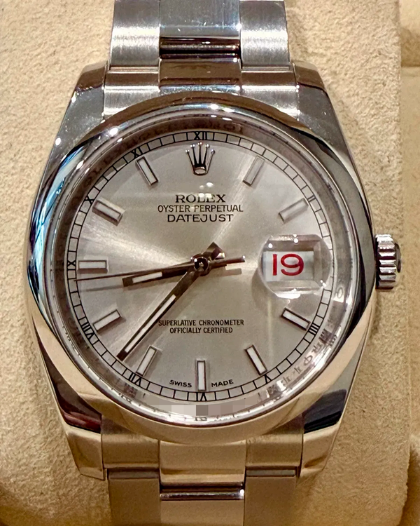 2007 Rolex Datejust 36MM Silver Dial Oyster Bracelet (116200)
