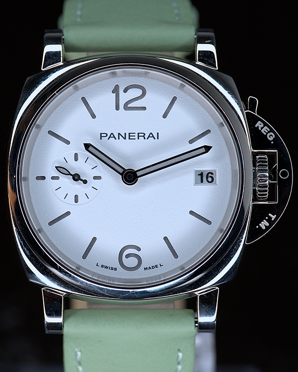 2022 Panerai Luminor Due "Luna Rossa" L.E. 38MM White Dial Leather Strap (PAM01306)