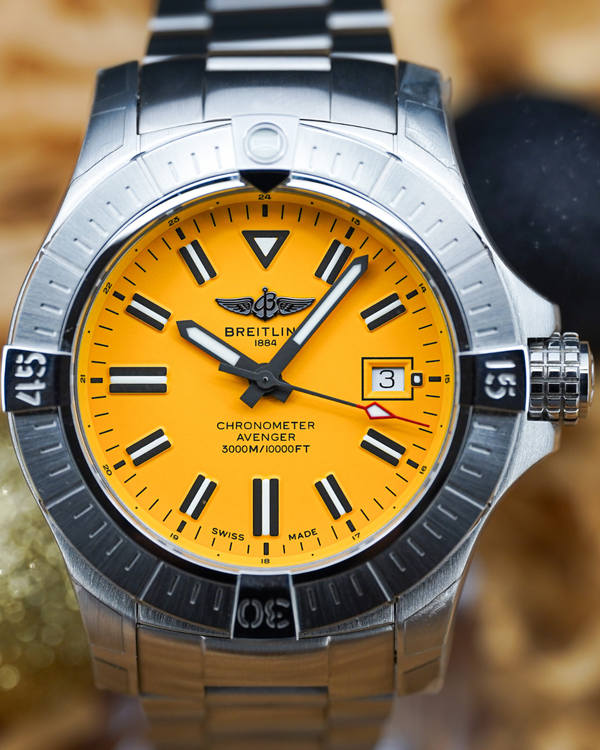 No Reserve - 2025 Breitling Avenger Seawolf 45MM Yellow Dial Steel Bracelet (A17319101I1A1)