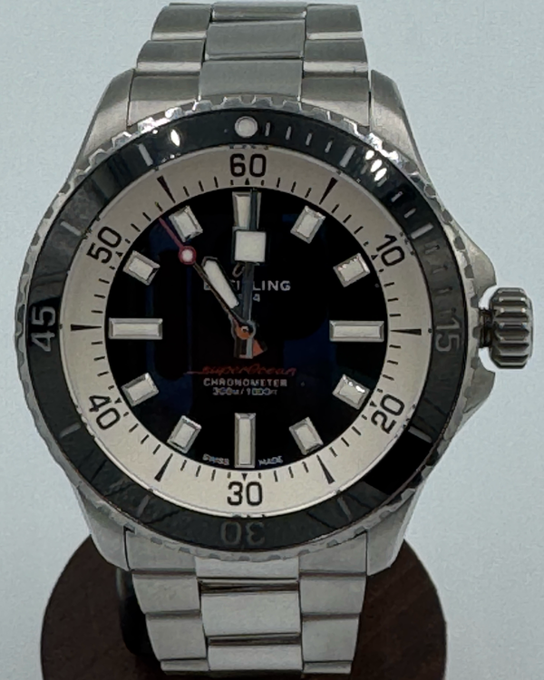 2025 Breitling Superocean 44MM Black Dial Steel Bracelet (A17376)