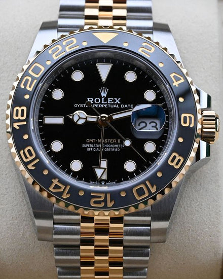 2025 Rolex GMT-Master II "Bumblebee" 40MM Black Dial Two-Tone Jubilee Bracelet (126713GRNR)