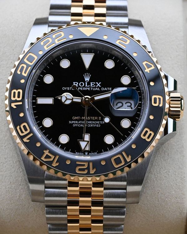 2025 Rolex GMT-Master II "Bumblebee" 40MM Black Dial Two-Tone Jubilee Bracelet (126713GRNR)