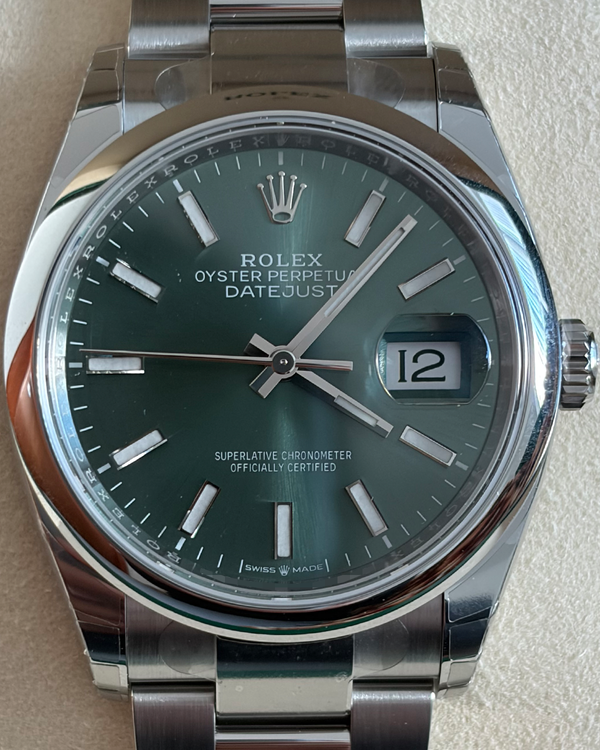 2026 Rolex Datejust 36MM Green Dial Oyster Bracelet (126200)