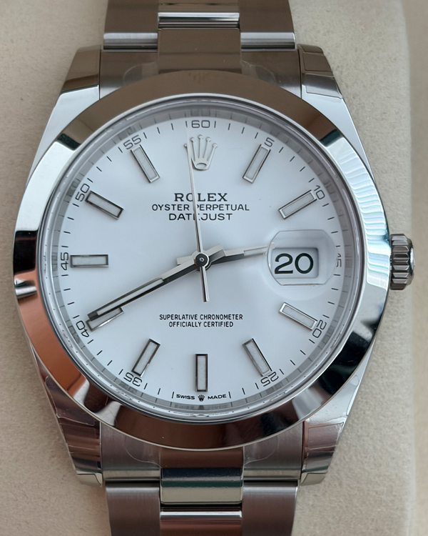 2026 Rolex Datejust 41MM White Dial Oyster Bracelet (126300)