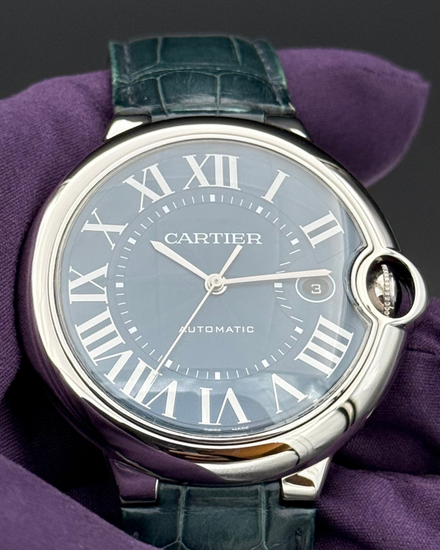 2021 Cartier Ballon Bleu 42MM Blue Dial Leather Strap (WSBB0027)