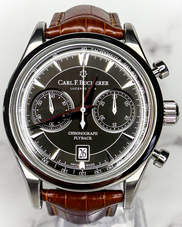 Carl F. Bucherer Manero Flyback 43MM Black Dial Leather Strap (00.10919.08.33.03)