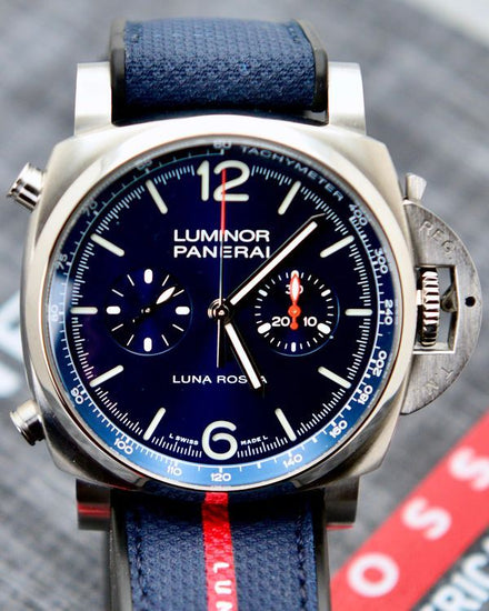 2022 Panerai Luminor Chrono Luna Rossa 44MM Blue Dial Rubber Strap (PAM01303)