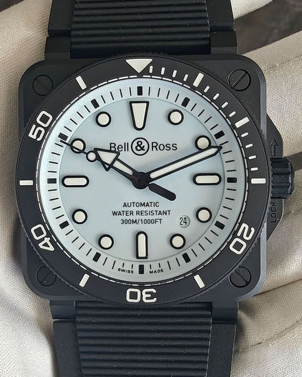 2026 Bell & Ross BR 03 Diver 42MM Blue Dial Rubber Strap (BR03A-D-LM-CE/SRB)