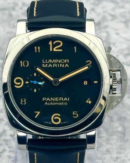 2019 Panerai Luminor Marina 1950 3 Days 44MM Black Dial Leather Strap (PAM01359)