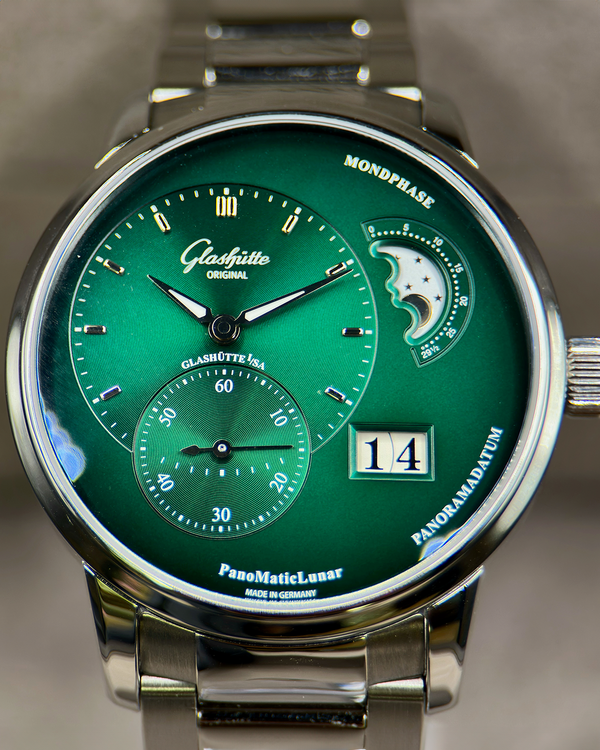 2023 Glashütte Original PanoMaticLunar 40MM Green Dial Steel Bracelet (1-90-02-13-32-70)