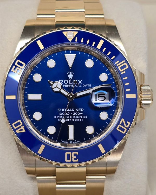 2024 Rolex Submariner Date "Bluesy" 41MM Blue Dial Yellow Gold Oyster Bracelet (126618LB)