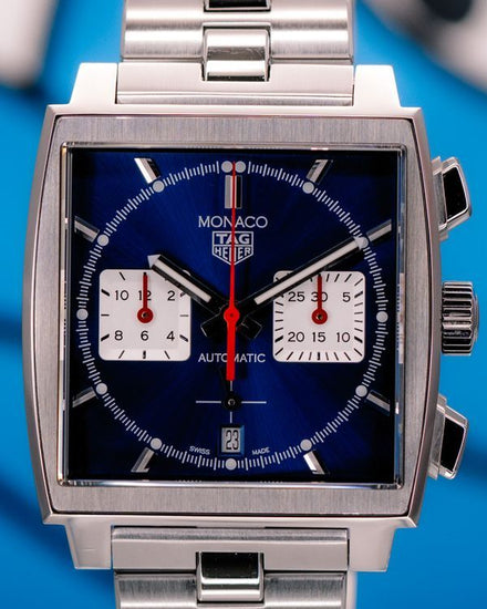 2022 Tag Heuer Monaco Chronograph 39MM Blue Dial Steel Bracelet (CBL2111.BA0644)