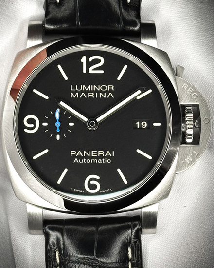 No Reserve - 2022 Panerai Luminor Marina 1950 3 Days 44MM Black Dial Leather Strap (PAM01312)