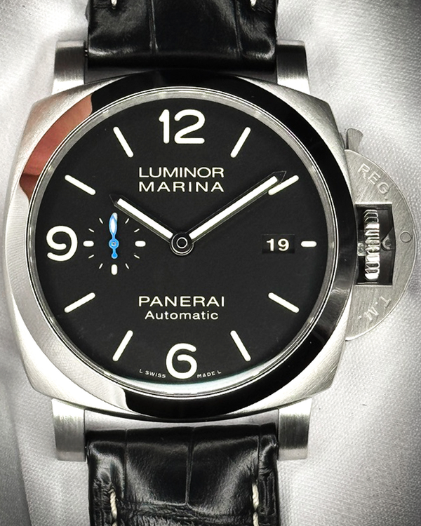No Reserve - 2022 Panerai Luminor Marina 1950 3 Days 44MM Black Dial Leather Strap (PAM01312)