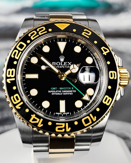 2015 Rolex GMT-Master II 40MM Black Dial Two-Tone Oyster Bracelet (116713LN)