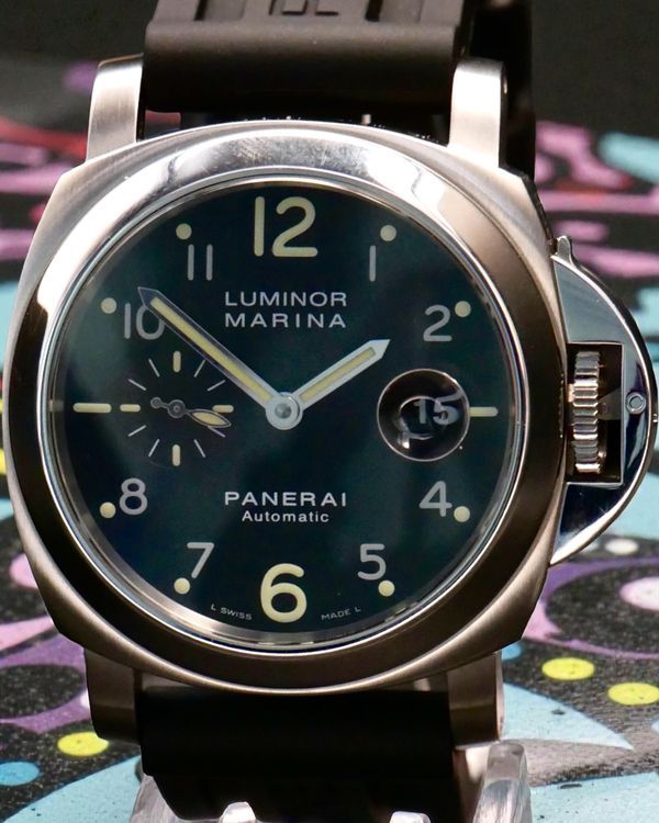 2016 Panerai Luminor Marina 44MM Black Dial Rubber Strap (PAM00164)