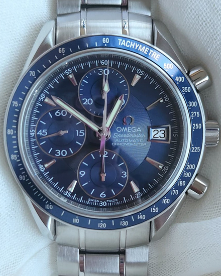 2012 Omega Speedmaster Date 40MM Blue Dial Steel Bracelet (3212.80.00)