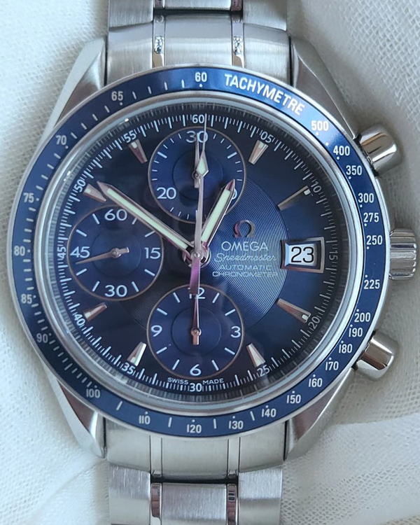 2012 Omega Speedmaster Date 40MM Blue Dial Steel Bracelet (3212.80.00)